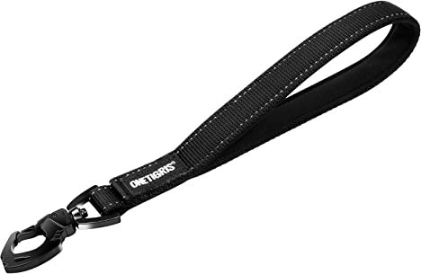 Short Dog Lead with Padded Handle,OneTigris Durable Nylon Traffic Lead Training Walking Leash for Medium Large Dog (Black, 12IN)