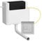 Dual Flush Concealed Cistern with Square Chrome Push Button - Front & Top Access - Modern Black Plastic Lid - 400g