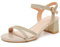 WUIWUIYU Sandales à Bout Ouvert et Talon Bas et Bride Cheville pour Femmes Confortable -Or 36