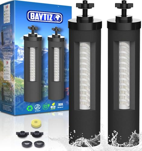 BAYTIZ ® Berkey-kompatibel Wasserfilter Filterpatronen + UF - Gravity Wasser filter Patronen Wasserfilter Trinkwasser mit Aktivkohlefilter Water Filters Camping Trinkwasserfilter Filtersystem Survival