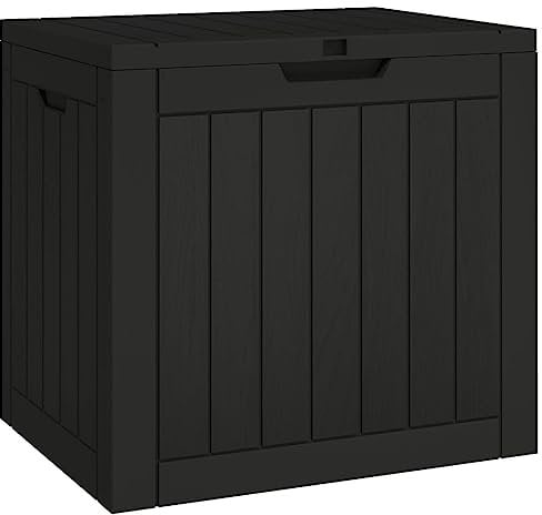 vidaXL Boîte de Stockage de Jardin, Coffre à Outils avec Couvercle, Bac de Rangement, Organisateur de Terrasse Piscine, Noir Polypropylène
