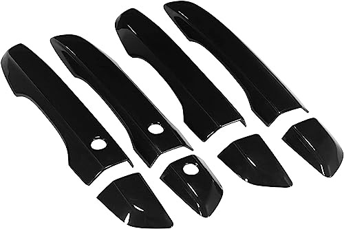 Unifizz 4pcs Vehicle Door Lacth Handle with Smart Key Hole 10th Gen for Honda Civic 2016-2021 Glossy Black Exterior Door Handle Trim Cover Left Hand Drive