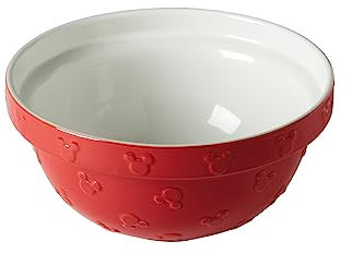 PRESTIGE Cuenco de cerámica para hornear con Mickey Mouse de Disney, cuencos rojos para hornear, 23 cm x 12 cm