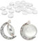 30pcs Moon Rotation Double Side Pendant Trays Blank Bezel 10pcs Photo Charm Base & 20pcs Glass Charm Dome for Wedding DIY Pendant Necklace Jewelry Making