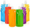 RISAKOGO 480ml Faltbare Trinkflasche, 6er Faltbare Wasserflasche Wiederverwendbare Trinkflasche für Festival,das Wandern, Abenteuer,Reisen,Musikfestival