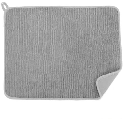 BERRYLION Microfiber Dish Drying Mat, 20×15in Dish Mats for Drying Dishes, Absorbent & Quick Dry Dish Drainer for Countertop, Perfect for Kitchen, Bar, Restaurant, Camping