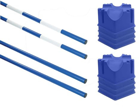 Brama-West Cavaletti Set Pferd - 8 Hinderniss Blöcke & 4 Hinderniss Stangen - Sparset - blau