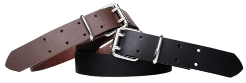 FRONHOFER Doppelpack Arbeitsgürtel 100% Leder 3,8 cm Breite Größen 95 100 105 110 115 120 schwarz dunkelbraun 2-Stift Rollschnalle Stahl vernickelt kratzfest Bruchlast 250 kg Made in Germany