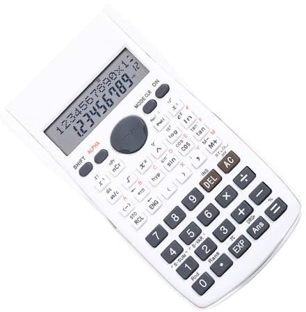 Scientific Calculator, 12 Digit 240 Functions Office Calculator, Multifunction Large Display Students Calculator with Sliding Hard Cover (White)