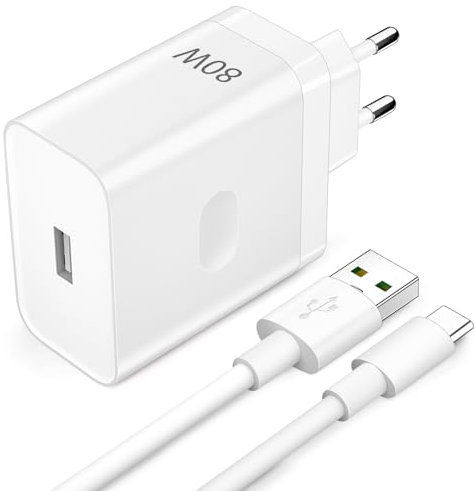 80W VoocCharge Ladegerät für Oppo SuperVooc Charge USB Netzteil mit Typ C Ladekabel 1M Adapter Schnellladegerät für Oppo Find X7 Ultra X7 X6 X6 Pro X5 X5 Pro Find N3 N2 Flip Reno11 10Pro Oneplus 13 12