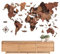 Lujoso Mapa del Mundo de Madera - Arte de Pared Llamativo y Rústico - Múltiples Capas para El Hogar, La Escuela, La Cafetería, El Apartamento