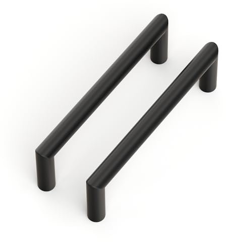 goldenwarm 10 Stück Küchengriffe Schwarz 128mm Lochabstand Schrankgriffe Schwarz Möbelgriffe Griffe Schwarz Möbelgriffe Edelstahl Schrankgriffe Küche Griffe für Schränke
