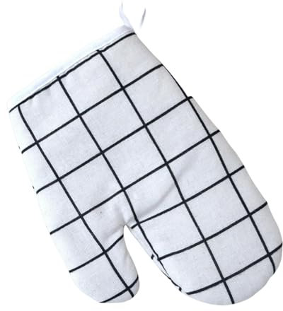 AOGATO maniques Cuisine Gants De Four À Micro-Ondes Gants Épaissis D'étanchéité des Gants De Four- Grille Blanche