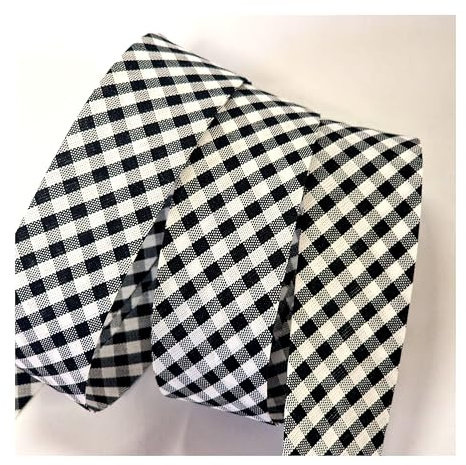 Schrägband, 5 m x 30 mm breit, 5 m lang, schwarz und weiß, Gingham-Muster, 5 m, einzeln gefaltet, Einfassung, Quilten, Nähen, Wimpelkette, Handwerk, Polster, Paspeln und Kleidungsstücke. Verkäufer aus