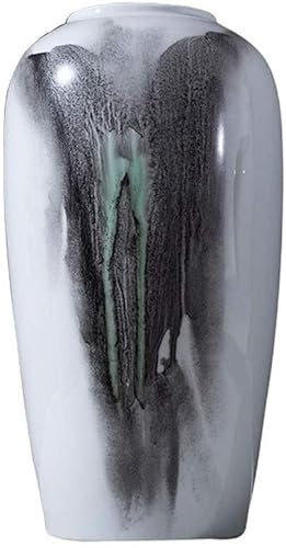 Vase vase deko Blumenvase Chinesische Handbemalte Tuschemalerei Vasen Kreative Heimdekoration Keramikvase Blumenflasche Vase für wohnungsdeko(Size:M)