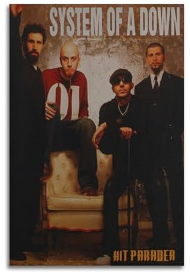 ZaMouss Leinwandposter System of A Down Wandkunst, Dekoration, Wohnzimmer, Schlafzimmer, Dekoration, Poster, 30 x 45 cm, ungerahmter Stil