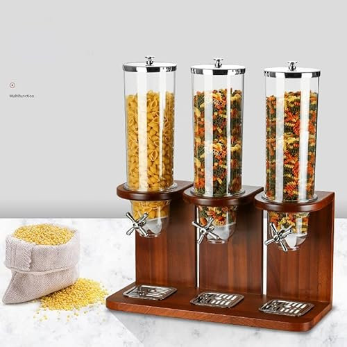 SanzIa Dispensador de Cereales para Alimentos Secos, Almacenamiento hermético de Cocina para Frutos Secos, legumbres, Aperitivos, Dulces, Control Separado por Lata