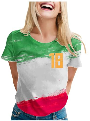 2024 Coppa Europea T Shirt Donna Curvy Calcio Tifosi Tshirt Manica Corta Estive Coppa Europea T Shirt Italia Stampa Bandiera Nazionale Firmate Top Elegante Cotone Maglietta
