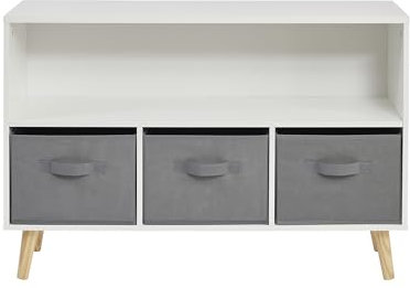 Liberty House Toys Kids Storage Shelf and Fabric Storage Bins, H60 x W90 x D28cm
