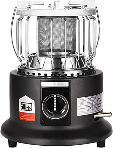 Chauffage au gaz de camping, Réchaud portable 2 en 1 au propane, chauffage au gaz de camping avec poignée anti-brûlure/support de cuisson en fonte, for la pêche sur glace, la randonnée, le gaz naturel