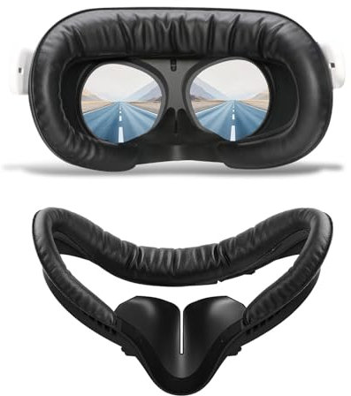 Compatible with Quest 2 Face Pad Replacement, VR Face Interface Bracket with Light Blocking Nose, VR PU Leather Face Pad Protective for Meta Quest 2, Sweat-Proof Face Cover Cushion VR Accessories