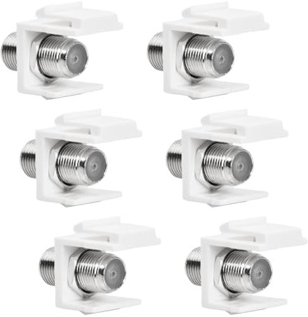 Husalsea 6 Stück Keystone Modul F-Buchse, Koax F-Stecker, Koaxialverbindung, F-Buchse für DVB-S und DVB-S2, F-Kopf-Satelliten-TV-Modul