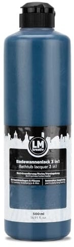 LM-Kreativ Vernice per vasca da bagno, 3 in 1, 2 K, 500 ml, colore blu fresco, vernice per piastrelle e piastrelle, per bagno, vasche da bagno, piatti doccia, piastrelle e lavandino, ad alta
