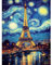 HEIBAGO 5D Diamond Painting Für Erwachsene, Sternenhimmel Rhinestone Embroidery Diamant Painting Set, DIY Full Drill Diamant Malerei Kits Eiffelturm Diamond Art Bilder Für Home Dekor 30 * 40cm