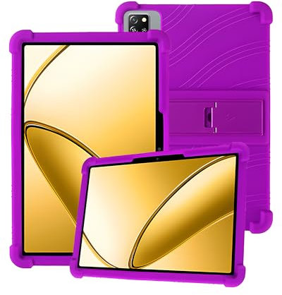 Custodia in silicone per tablet Blackview 2025 Newwst 10 pollici Tab60 WIFI Android 14 tablet con copertura completa, antiurto, antigraffio, supporto regolabile e cover in morbido silicone, viola