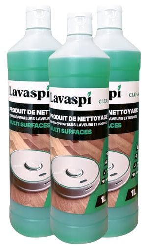 Lavaspi Produit Nettoyant Sol pour Robot Laveur et Aspirateur Laveur, Parfum Puissant, Ultra Concentré - N1304 (Lot de 3)