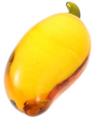 GARVALON Kristallfrucht Mango Figur Mango Tischdeko Als Deko-Figur Für Zuhause Und Büro Lebensechte Kristallglasfrucht Miniatur-Skulptur Geschenk Und Weihnachtsdekoration
