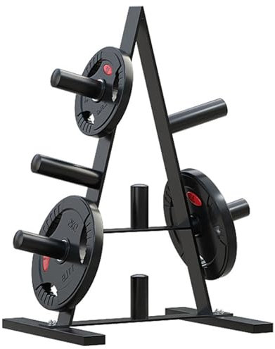 Suusolny Hantelscheibenständer mit 7 Aufnahmen 200 KG Tragkraft Hantelständer Langhantelständer Stahl für Gewichtsscheiben Hantelscheiben Aufbewahrungsständer Schwarz