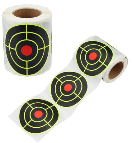 3-Zoll-Papierzielscheiben für Schießstände, Selbstklebende reaktive Zielaufkleber mit Gelbeffekt, runde Papierzielscheiben für Luftgewehr-Schießübungen