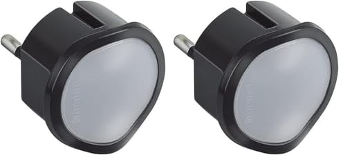 Bticino Torcia d'emergenza estraibile e Luce Notturna S3625GL, 220 volt, grigio antracite (Confezione da 2)