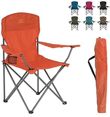 Highlander Chaise de Camping – Chaise Pliante compacte et légère, 2,2 kg, Chaise Portable pour l'extérieur, Cadre en Acier Durable avec Support de Tasse