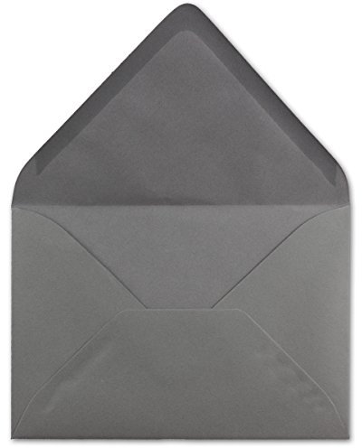 50 DIN C5 Briefumschläge Graphit - 22,0 x 15,4 cm - 110 g/m² Nassklebung Post-Umschläge ohne Fenster ideal für Weihnachten Grußkarten Einladungen von Ihrem Glüxx-Agent