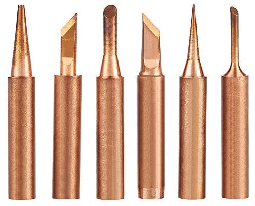 Akozon Lötkolben Tipps Ersatz Lötspitze 6pcs Bleifreies Kupfer Eisen Lötspitze K SK 1C 3C B I Für 936 Lötstationen