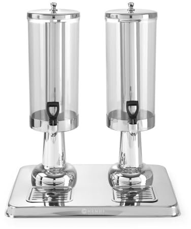 HENDI Saftspender, 6L, Wasserspender, Limonadenspender, Inkl. Tropffreiem Ablashahn, 415x315x(H)490mm, Polycarbonat, Edelstahl 18/8