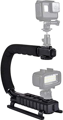 3 Schuhhalterungen U/C geformte Halterung, Handheld Video Action Stabilizer Griff für DSLR Kamera Camcorder