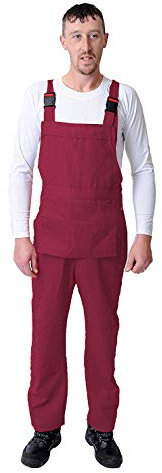 Roadmaster Bib and Brace Dungaree Overalls Painters Suit for Decorators Builders, Maroon, XS