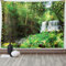 ABAKUHAUS Landschaft Wandteppich und Tagesdecke, Frühling Botanic Wald aus Weiches Mikrofaser Stoff Waschbar ohne Verblassen Digitaldruck, 230 x 140 cm, Weiß und Grün