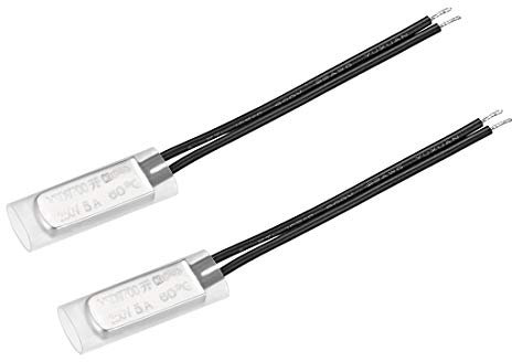 sourcing map 2Stk. KSD9700 Thermostat 60℃ N,O 5A Metall Bimetall Temperatur Kontrollschalter