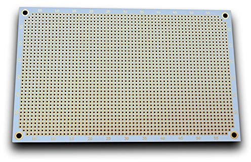 PROTOPATCH® Premium Lochrasterplatine | Lochrasterplatte | Leiterplatte | Lochplatine | Prototype PCB Board | Euro-Platine | 160 x 100 mm | Doppelseitig | Runde Pads | Weiß | PTH | 2,54 mm