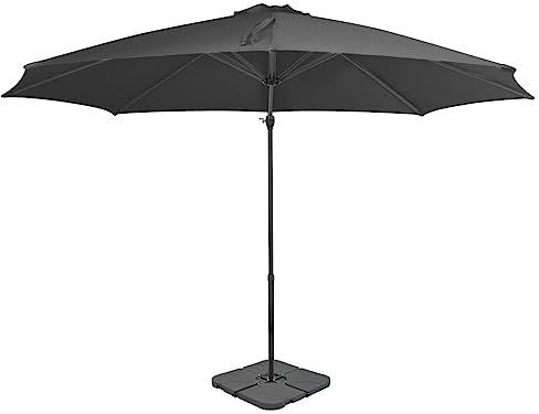 vidaXL Garden Parasol with Portable Base Anthracite