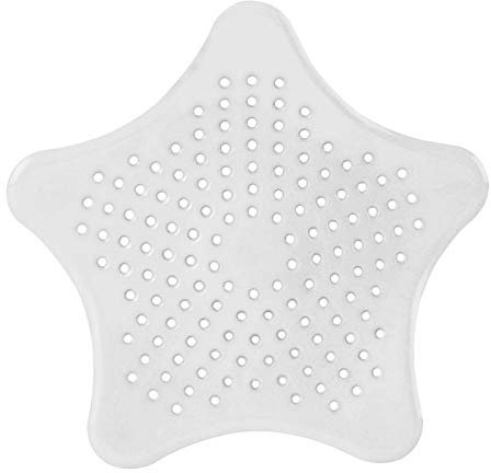 EliteKoopers White Sink Strainer Hair Catcher for Bathroom Kitchen (2 Pcs)