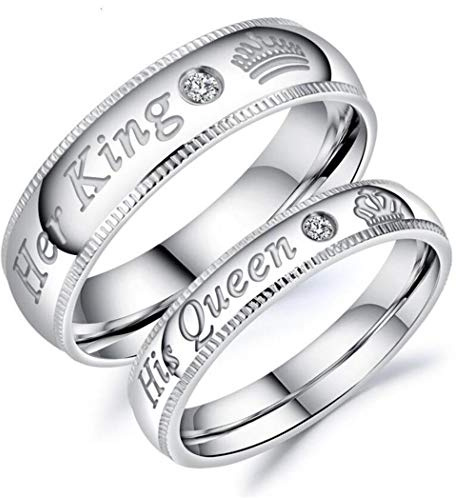1 Pcs Damen Männer Paar Ringe trauringe edelstahl Mode Zirkonia her King his Queen Partnerringe Eheringe Verlobungs- Trauringe Valentinstag Band Ring Hochzeitsring