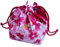 Amosfun schmuckbeutel Tasche japanischen Kimono Druck Kordelzug geldbörse kirschblüten Geschenk Tasche Kosmetiktasche für Frauen mädchen würfel halsketten Ohrringe armbänder (rosig)