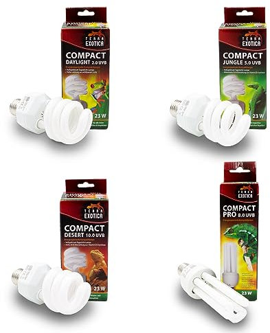 Terra Exotica Compact Jungle 5.0 UVB - 2.0, 5.0, 8.0 oder 10.0 UVB Birne für Ihr Terrarium - Energiesparende Kompaktlampe für Reptilien aus tropischen und subtropischen Regionen