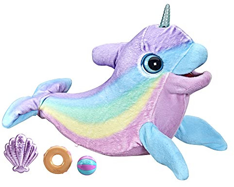 furReal Wavy, Mein zuckersüßer Narwal interaktives Animatronik-Spielzeug, 80+ Geräusche und Reaktionen, ab 4 Jahren[Exklusiv bei Amazon]