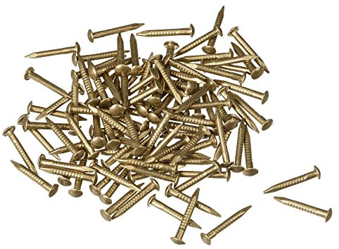 sourcing map Small Tiny Brass Nails 1.2x10mm for DIY Decorative Pictures Wooden Boxes Household Accessories 100pcs